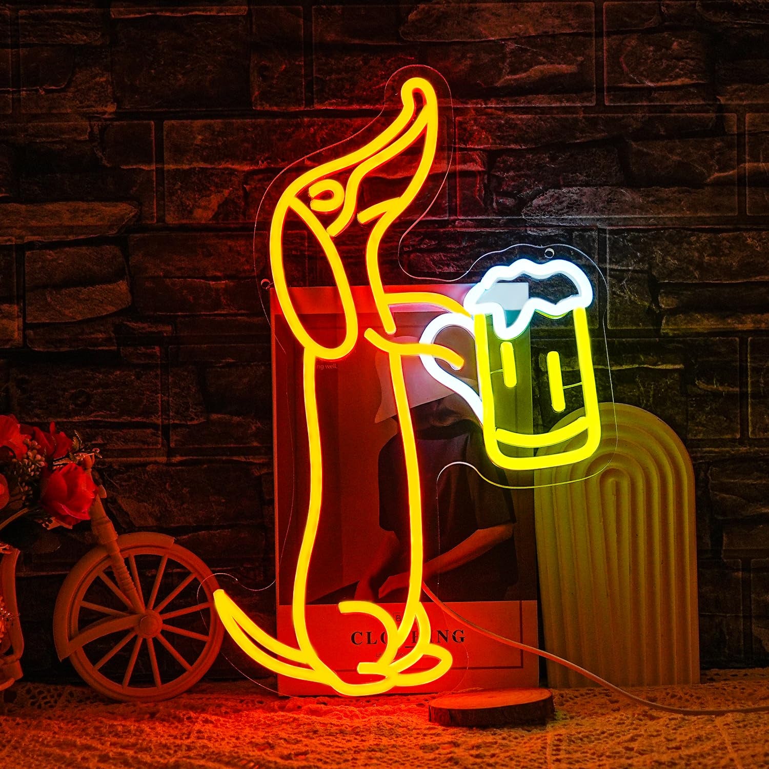 Dachshund Neon Sign for Wall Decor Dachshund LED Neon Light Bar Neon Lights Beer LED Neon Signs for Pet Shop Bar Pub Party Dog Lover Dachshund Gifts Dachshund Christmas Decor