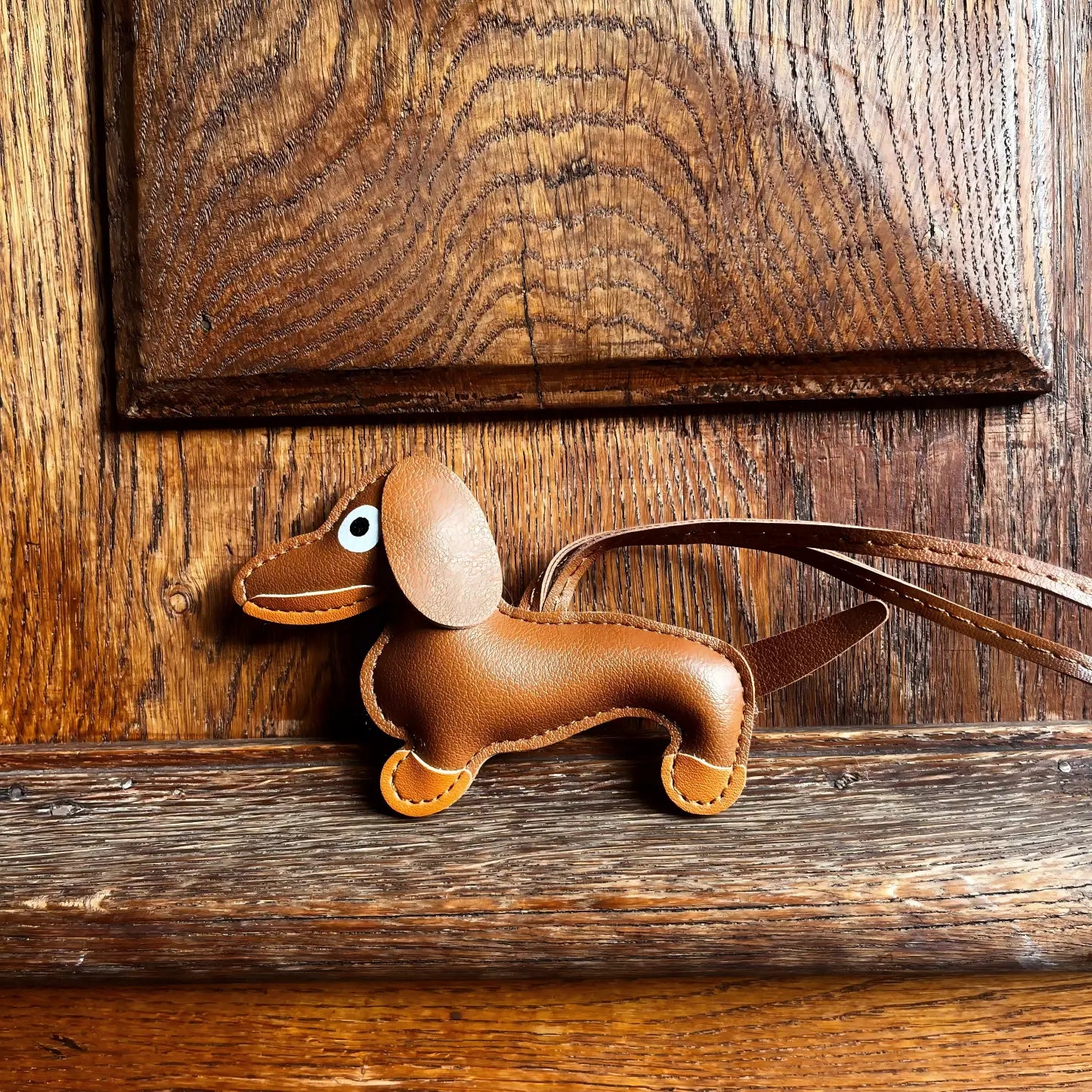 Dachshund Keychain Bag Charm Dog Shaped Cute PU Leather Animal Ornament Puppy Dog Bag Pendant Key Chain Fashion Handmade Gifts for Women Men Y2K Key Holders
