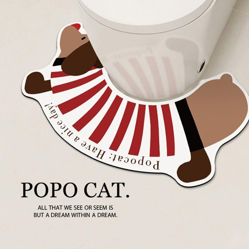 Dachshund Toilet U-Shaped Floor Mat, Bathroom Diatom Mud Quick-Drying Absorbent Non-Slip Splash-Proof Foot Mat, Toilet Sludge-Resistant