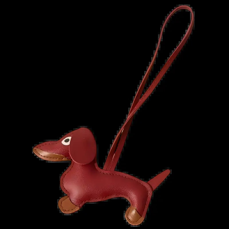 Dachshund Keychain Bag Charm Dog Shaped Cute PU Leather Animal Ornament Puppy Dog Bag Pendant Key Chain Fashion Handmade Gifts for Women Men Y2K Key Holders