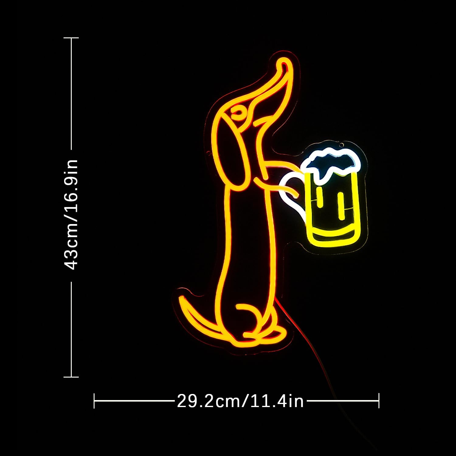 Dachshund Neon Sign for Wall Decor Dachshund LED Neon Light Bar Neon Lights Beer LED Neon Signs for Pet Shop Bar Pub Party Dog Lover Dachshund Gifts Dachshund Christmas Decor