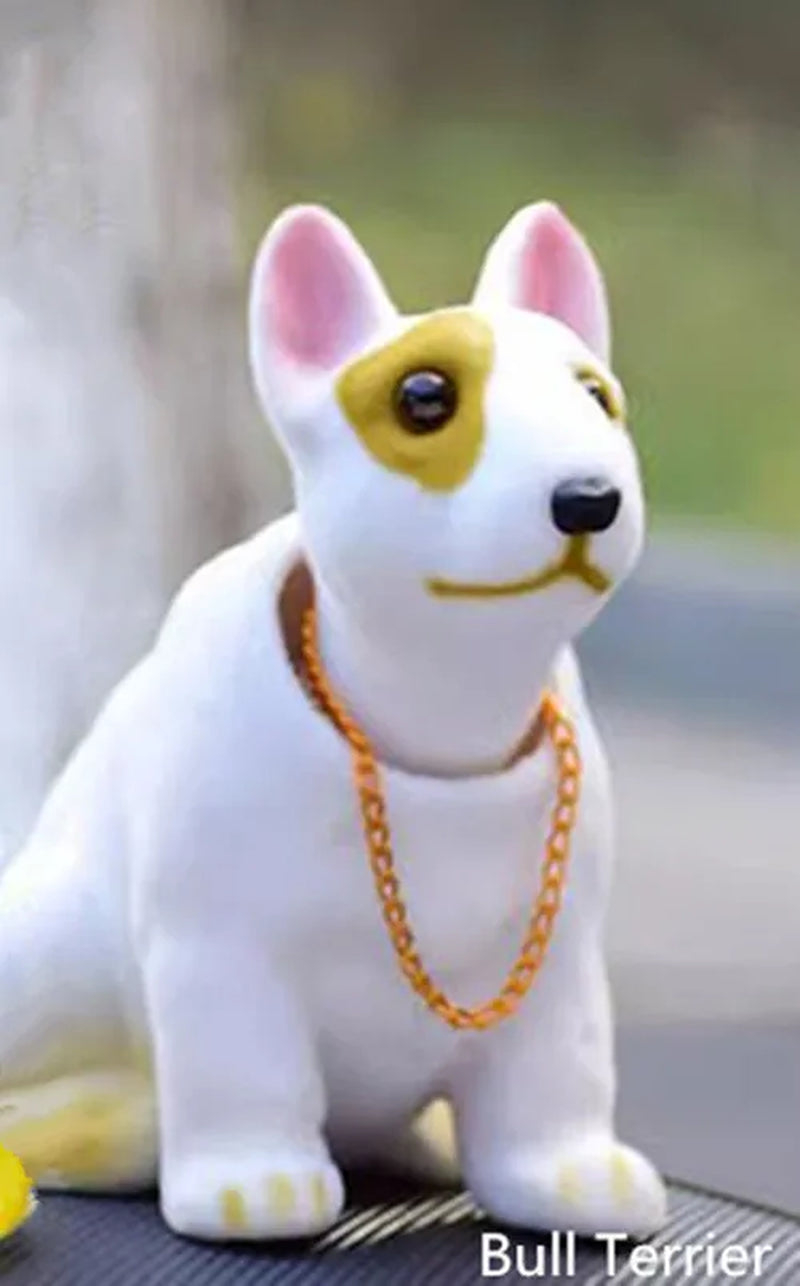 Wobbling dog decoration side view