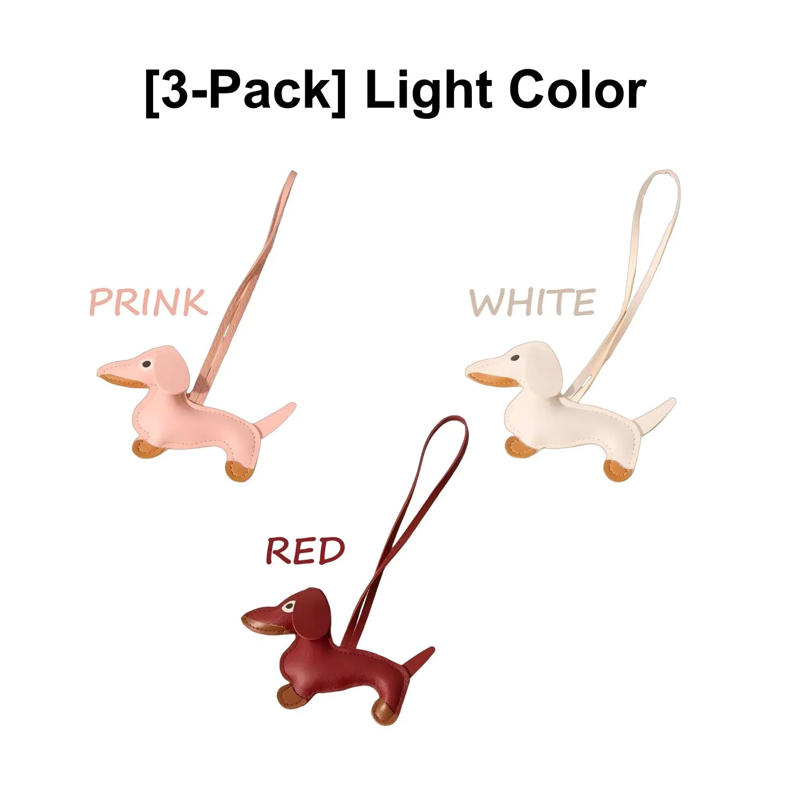 Dachshund Keychain Bag Charm Dog Shaped Cute PU Leather Animal Ornament Puppy Dog Bag Pendant Key Chain Fashion Handmade Gifts for Women Men Y2K Key Holders