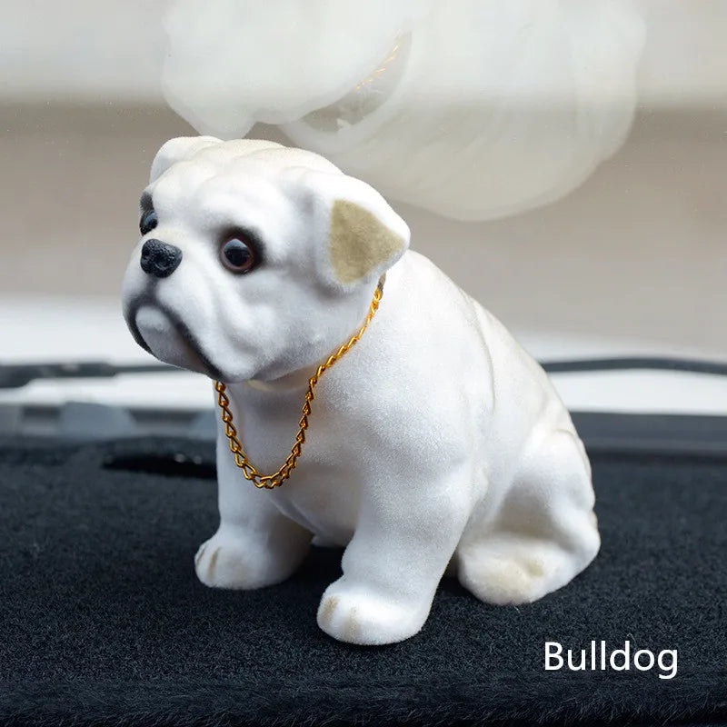 Wobbling dog car decoration close up