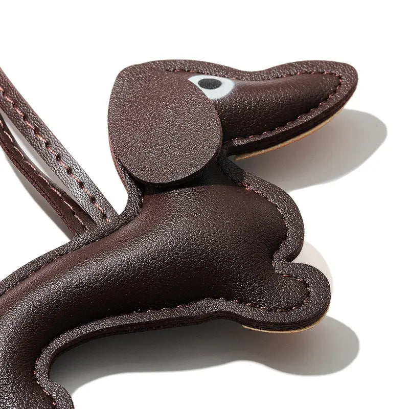 Dachshund Keychain Bag Charm Dog Shaped Cute PU Leather Animal Ornament Puppy Dog Bag Pendant Key Chain Fashion Handmade Gifts for Women Men Y2K Key Holders