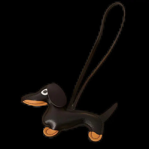 Dachshund Keychain Bag Charm Dog Shaped Cute PU Leather Animal Ornament Puppy Dog Bag Pendant Key Chain Fashion Handmade Gifts for Women Men Y2K Key Holders
