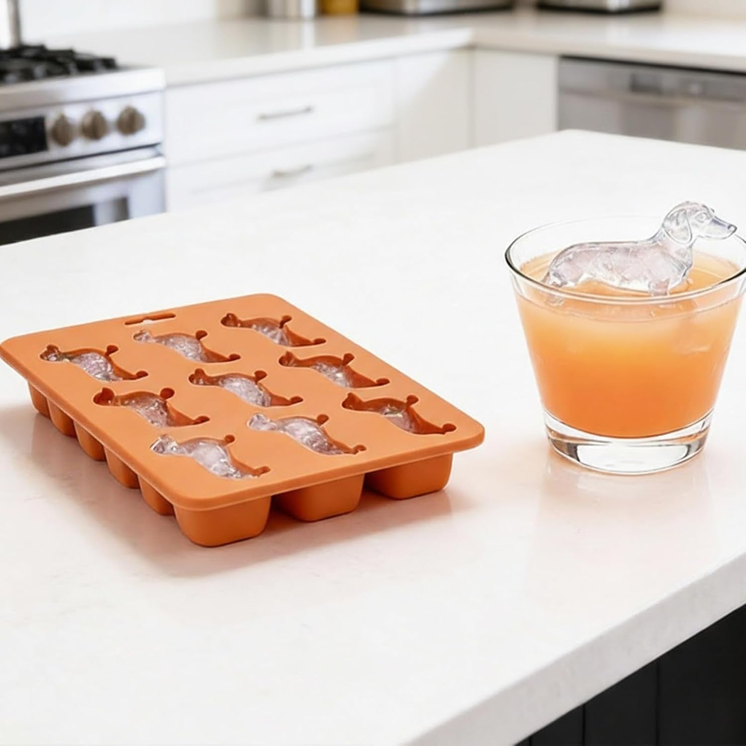 Dachshund Silicone Ice Cube Mold and Tray,2Pcs 3D Dog Nonstick Animal Trays for Cocktail Whisky,Moulds for Chocolate,Candy,Jelly Homemade Treats