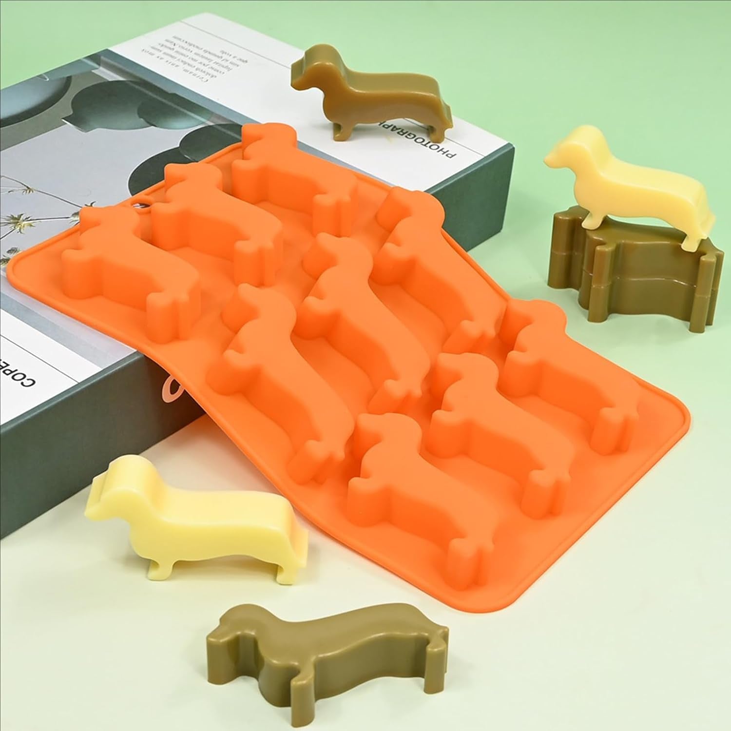 Dachshund Silicone Ice Cube Mold and Tray,2Pcs 3D Dog Nonstick Animal Trays for Cocktail Whisky,Moulds for Chocolate,Candy,Jelly Homemade Treats