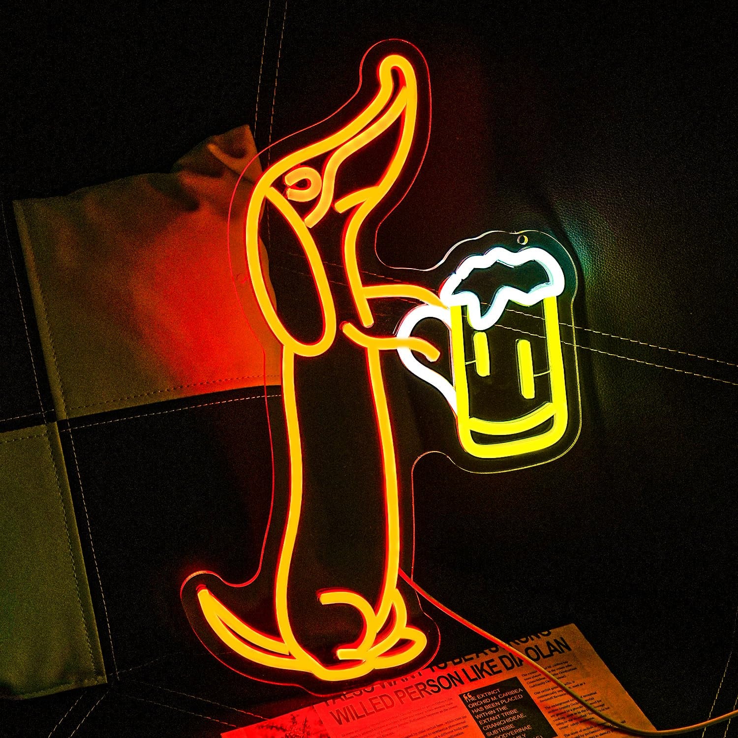 Dachshund Neon Sign for Wall Decor Dachshund LED Neon Light Bar Neon Lights Beer LED Neon Signs for Pet Shop Bar Pub Party Dog Lover Dachshund Gifts Dachshund Christmas Decor